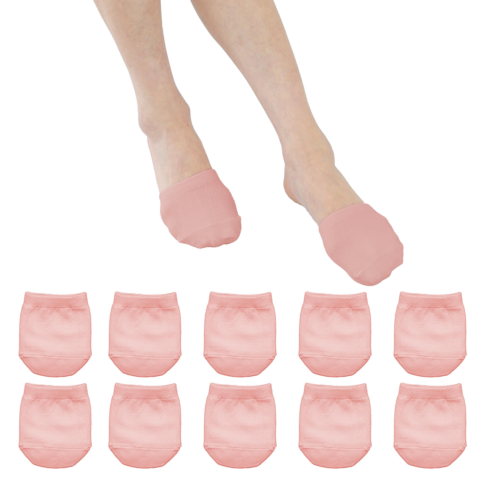 MARRON SMITH 5 Pairs Premium Cotton Mule Socks for Women – Well-Made Toe Topper No-Show Liner Socks, Comfortable, Durable, and Breathable Low-Cut Design (Pink)