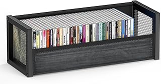 CD Storage Box Case Rack Fits 40 CDs Small Space (Black, 1 PCS)