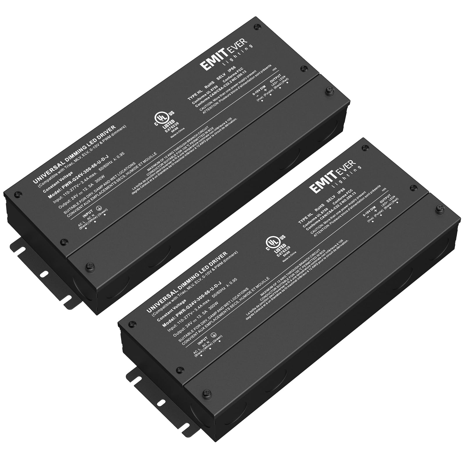 Snapklik.com : Dimmable Led Driver, 2 Packs 300W AC 110V-277V To DC 24V ...