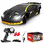 RC Drift Car Remote Control Car 2.4GHz 1/24 4WD 15KM/H High Speed Racing Sport with LED Lights Drifting Tire Racing Sport Toy for Adults Boys Girls Kids Gift 2Pcs Rechargeable Batteries
