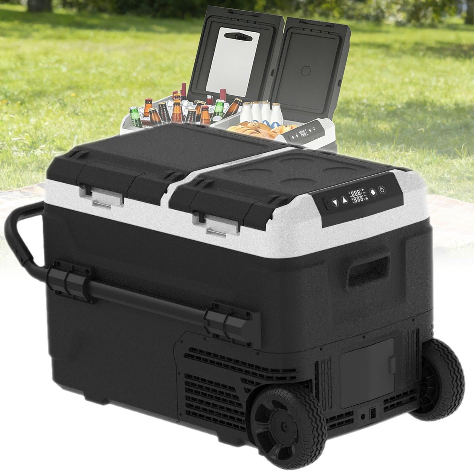 Frigorifero Portatile per Auto, Frigorifero Elettrico a Doppia Zona per Veicoli, Congelatore, Controllo Intelligente Tramite Bluetooth con Protezione della Batteria dell'auto 40L