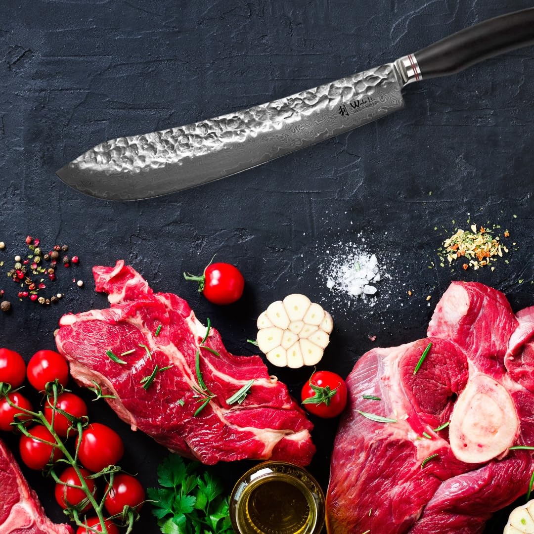 Wakoli EBO Damast Santoku Messer 17,5 Cm - VG10-Kern, Pakkaholz-Griff, In Geschenkbox