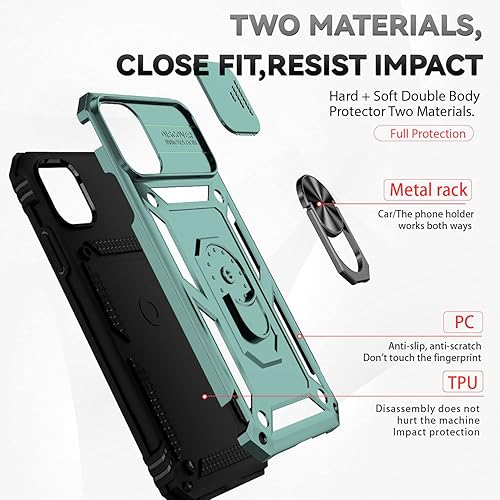 Miniatura 8 de Funda para iPhone 11 Pro Max con cubierta para lente de cámara, protector de pantalla HD, protección contra caídas de grado militar, soporte de