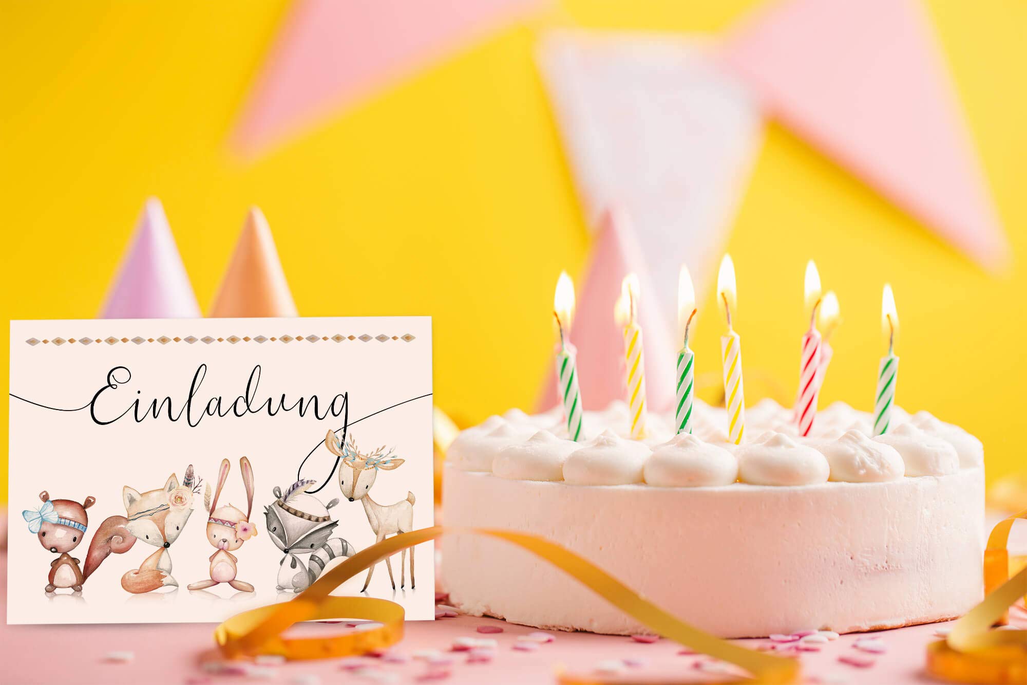 12 Biglietti D'Invito Di Compleanno Per Bambini Con Buste – Simpatici E Colorati, Formato 13x18 Cm, Carta Kraft