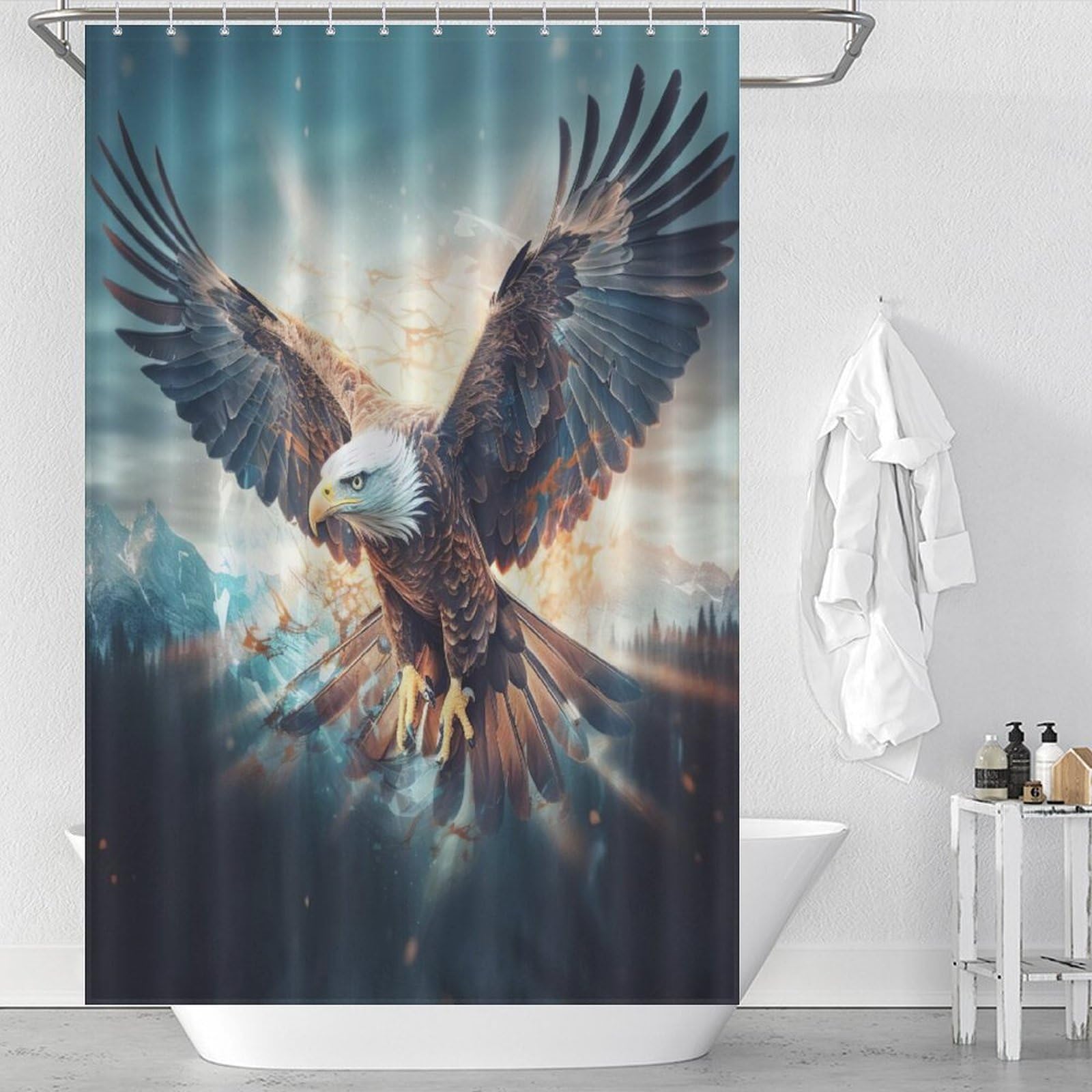 Rideaux de douche pour salle de bains familiale Aigle en polyester imperméable