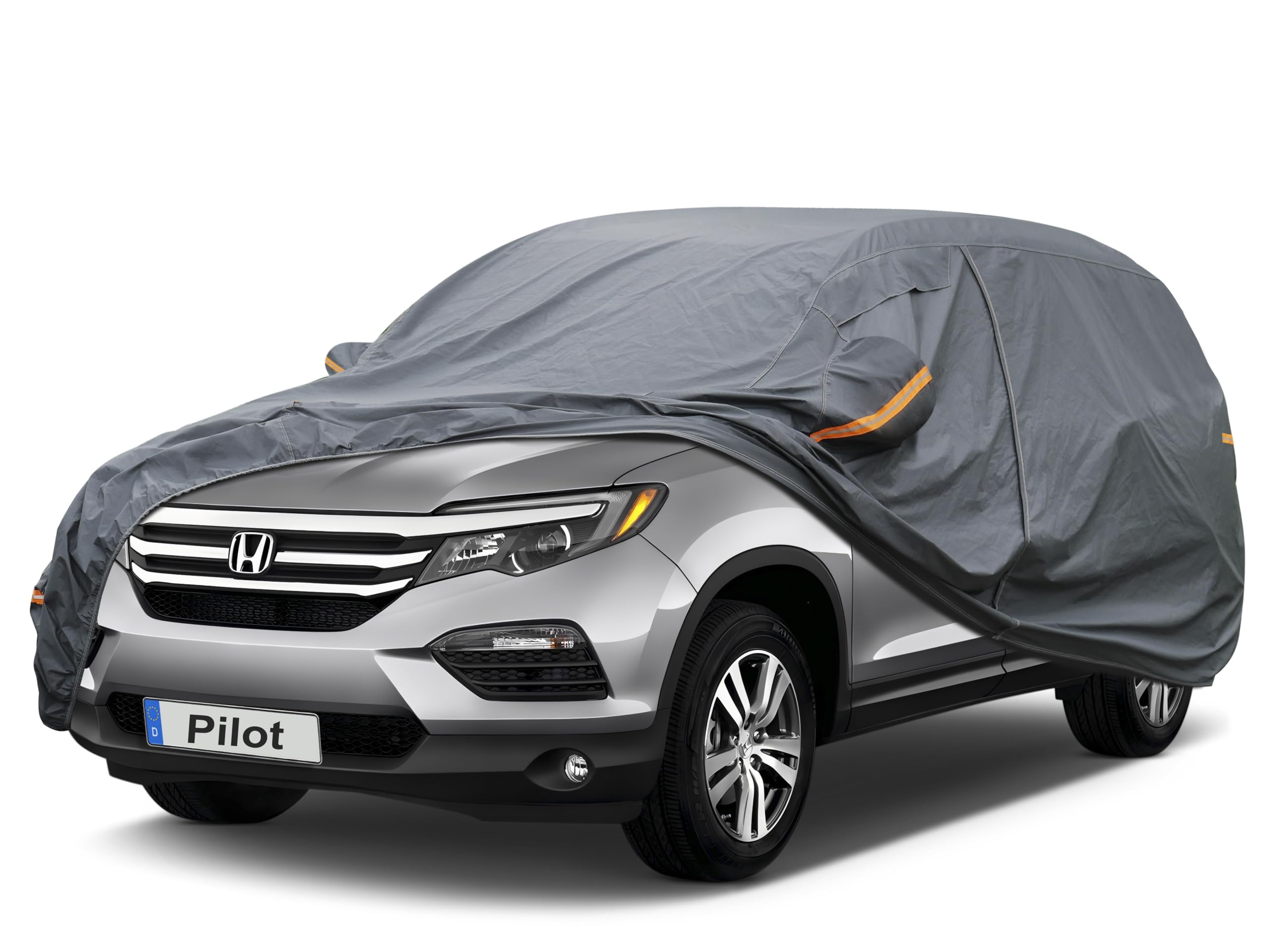 GUNHYI Premium Car Cover Custom Fit Honda Pilot (2008-2026), 16 Layers Heavy Duty Car Cover Waterproof All Weather with Zipper Door for Sun Rain Snow Dust Uv Protection