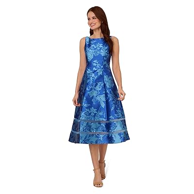 Adrianna Papell Metallic Jacquard Midi Dress Women