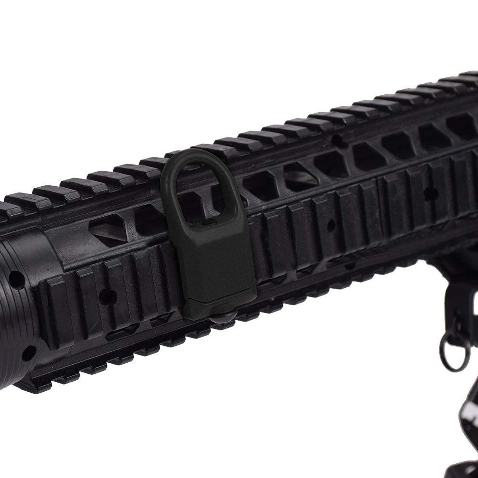 Clip Tattica con Passante, 2 Pezzi Anello Adattatore per Imbracatura per Montaggio su 20mm Rail Picatinny, Punto di Attacco Rotaia per Caccia Tattica