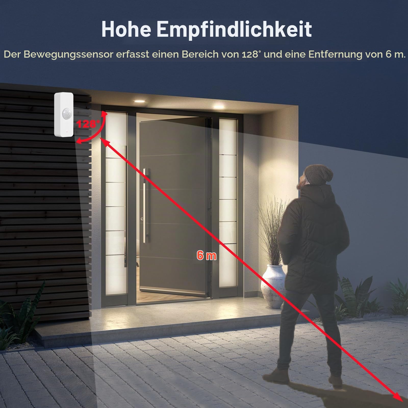 ZigBee Smart Bewegungssensor, intelligenter Bewegungsmelder für die Heimsicherheit, drahtloser Bewegungssensor mit Fernüberwachungs App, Sprachbefehl kompatibel mit Alexa. ZigBee Hub Required. 4 Pack