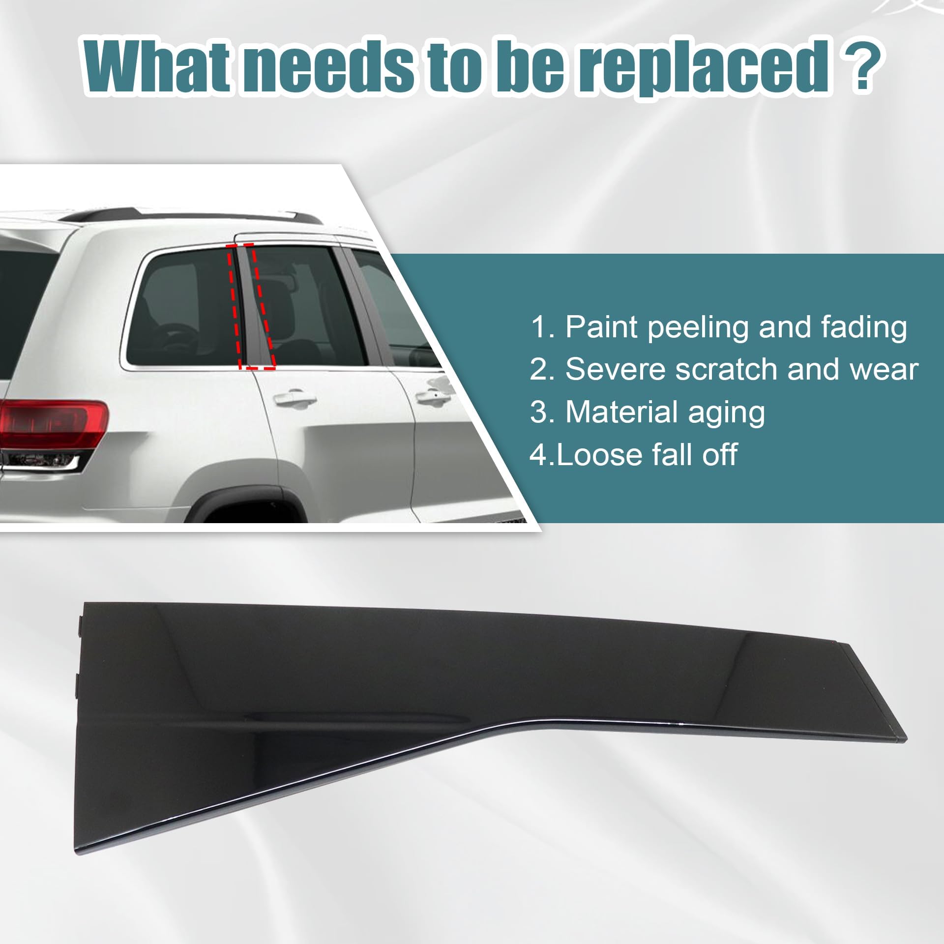 Amazon.com: GXARTS Exterior Right Side Rear Door C Pillar Trim