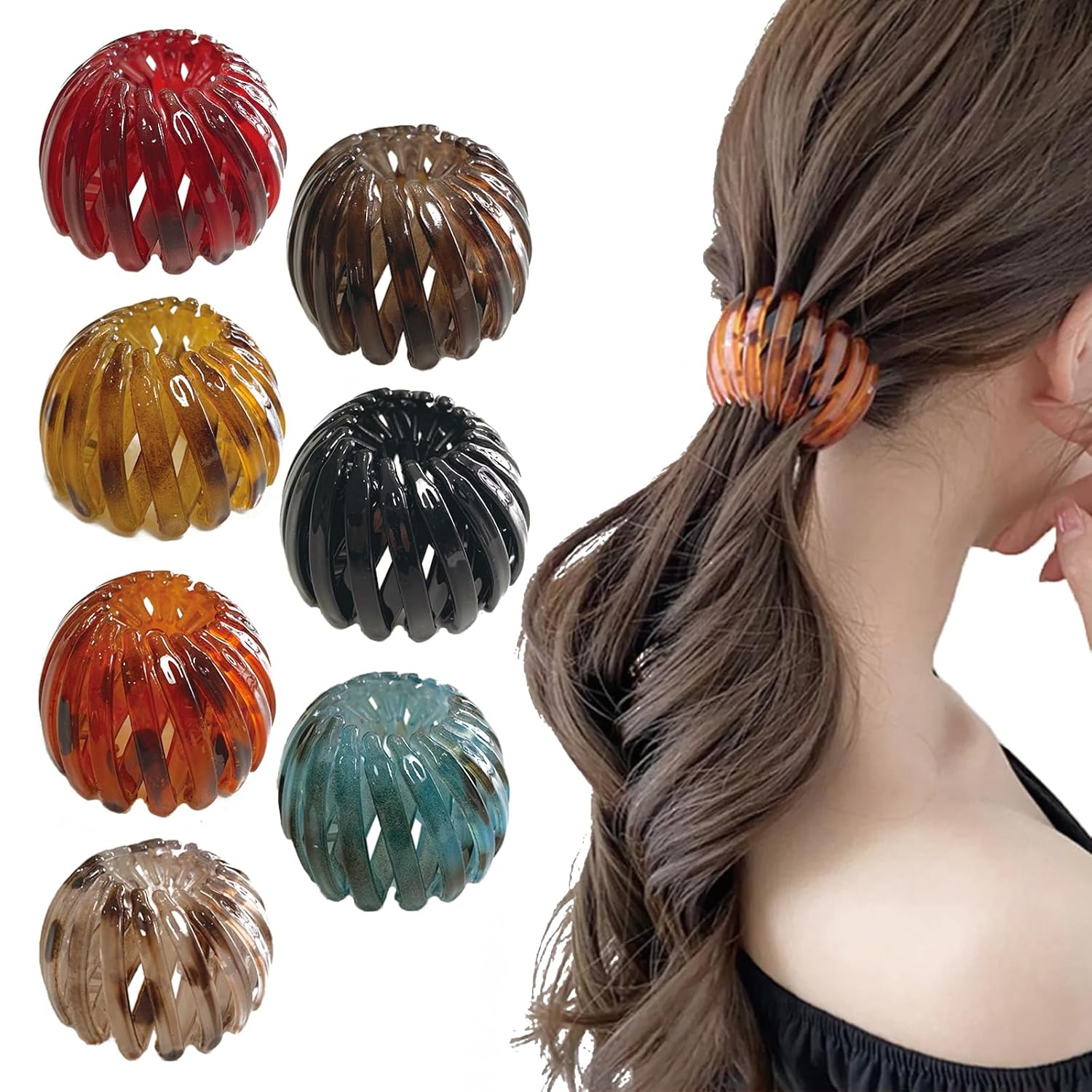7PCS Women's Hair Accessories, Bird Nest Magic Hair Clip with Hair Bun Clips