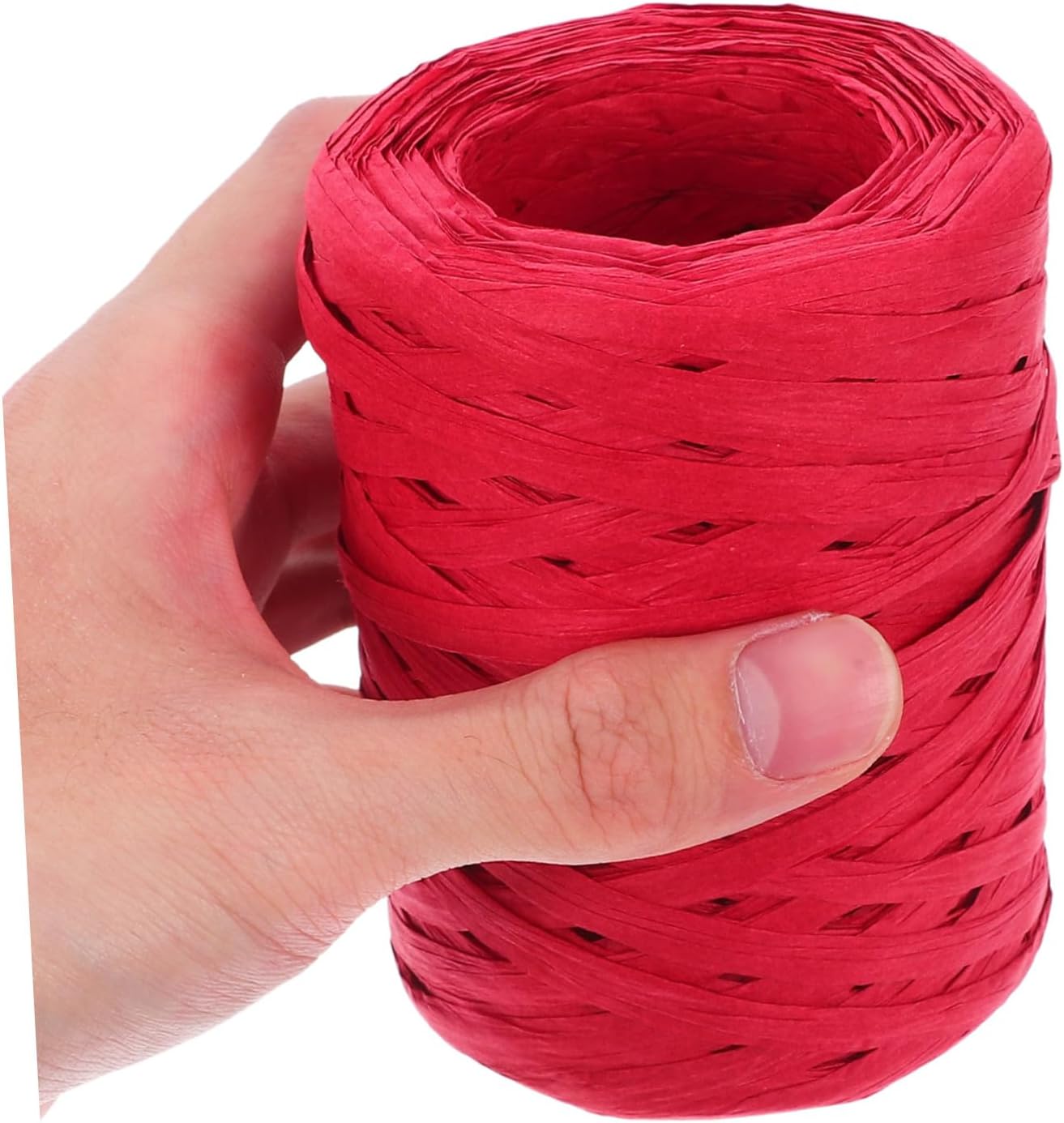 3 Rolls 3 Rolls Raffia Paper Ribbon Organic Flat Wrapping Paper String Twine for Wedding Bouquet Crafting Holiday Decorations Versatile Basket Weaving Supplies in Red Green Brown