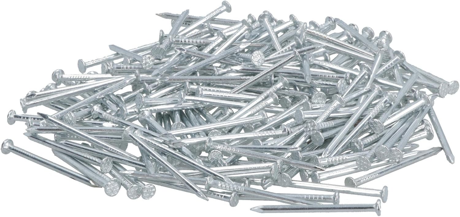1.5mm x 30mm Round Headed Wire nails For Concrete Brick Wood 950pc Zinc Plated
