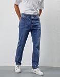 Mens Elastic Waist Jeans Relaxed Fit Stretch Denim Classic 5-Pocket Straight Leg Jean Pant