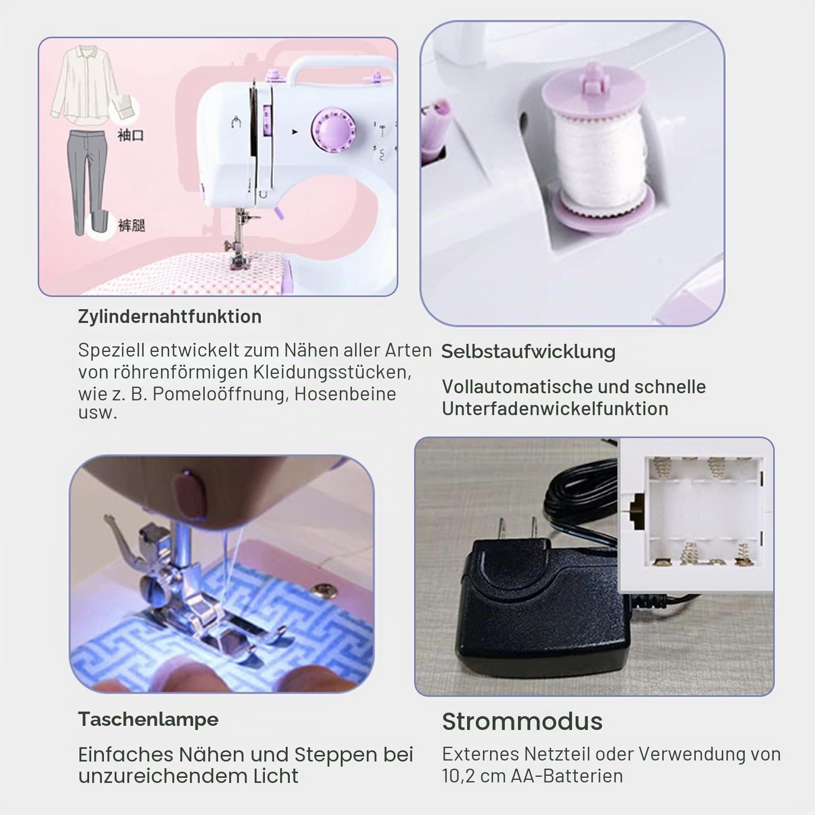 LetCart Mini Nähmaschine für Kinder & Anfänger, Tragbare Elektrische