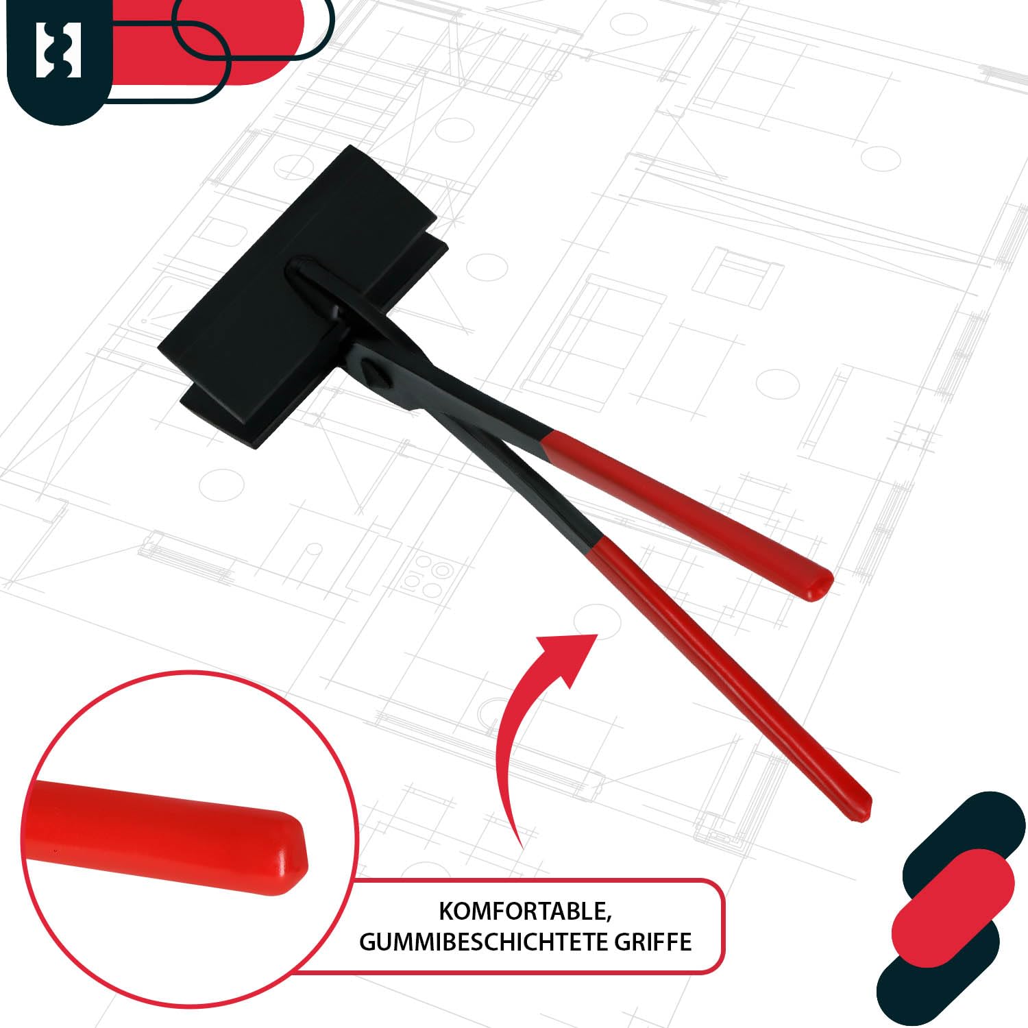 KOTARBAU® Pinza per lamiera, 100 mm, diritta 0º, pinza piegata forgiata per coperture per la piegatura di lamiere con impugnatura in gomma