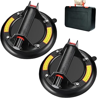 Volpeblu 8-Inch Glass Suction Cups 2-Pack: 330 lbs Heavy Duty Vacuum Lifters for Glass, Tiles, Windshields with Carrying Case
