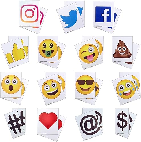 KitAbility Get More Social - Juego de 4 pulgadas para letreros blancos para acera, incluye emoji adicionales, símbolos de redes sociales y más