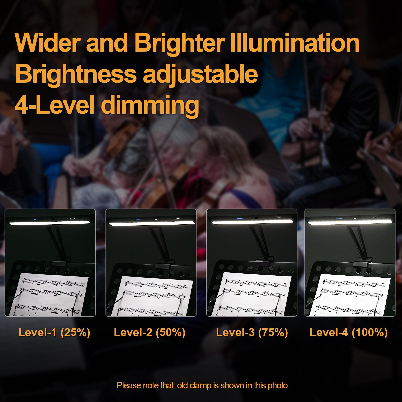 Notenständer Lichter Clip On LED Wiederaufladbar mit eingebautem 4000mAh Lithium Batteriebetrieben Typ-C Augenpflege Notenblatt Lampe Faltbar für Orchester