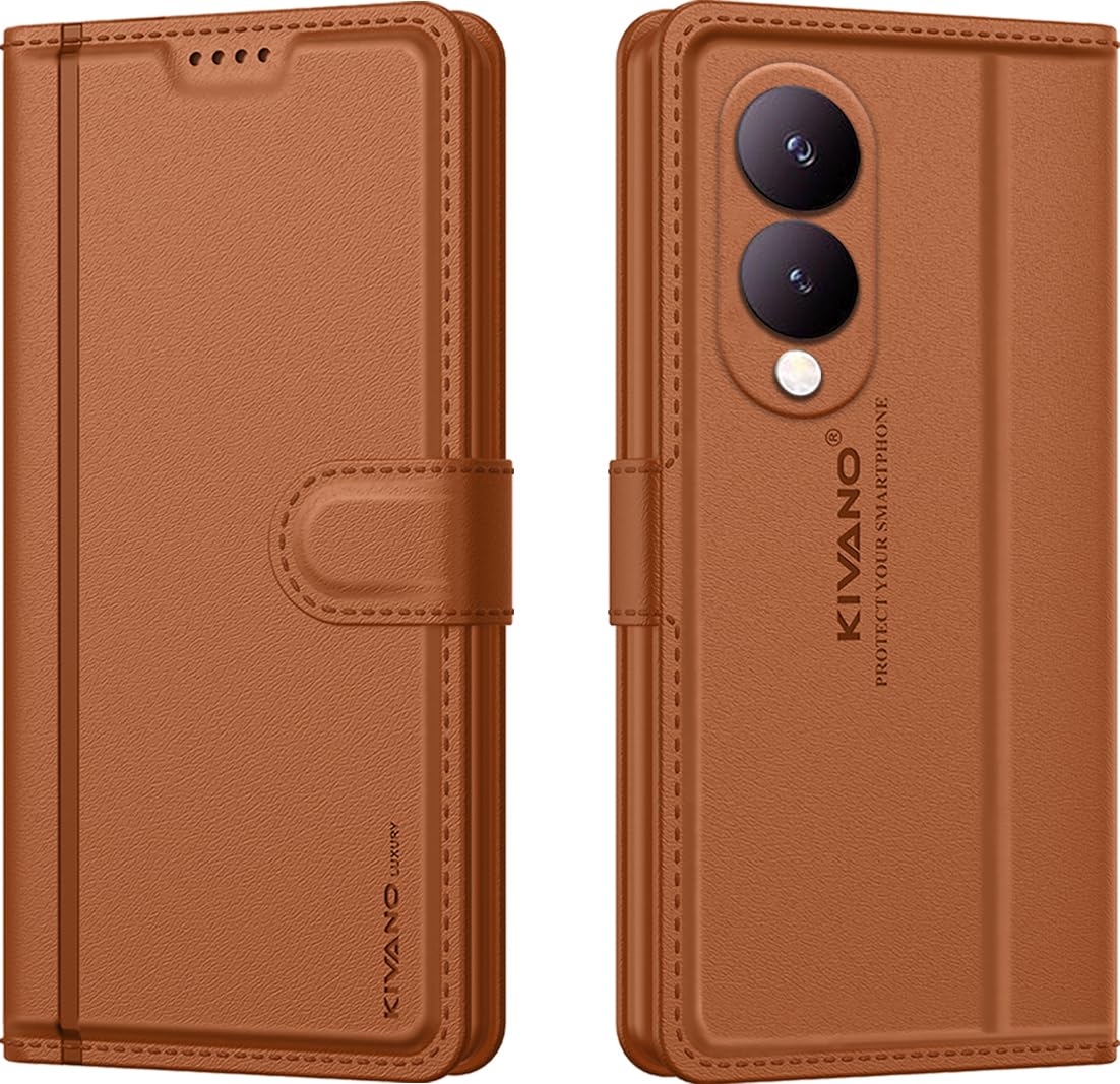 KIVANO LUXE® Compatible with Vivo Y28 5G / Vivo Y17s 4G Artisanal Leather Wallet Case with Card Holder for Men Women, Magnetic Flip Folio Cover with Stand RFID Blocking Cell Phone Case (B0CS32D7HZ) Amazon Price History, Amazon Price Tracker