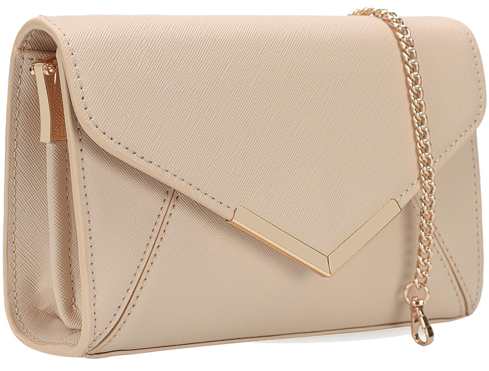 DEXMAY Women Envelope Clutch Faux Saffiano Leather Evening Handbag Foldover Clutch Bag Formal Dressy Purse