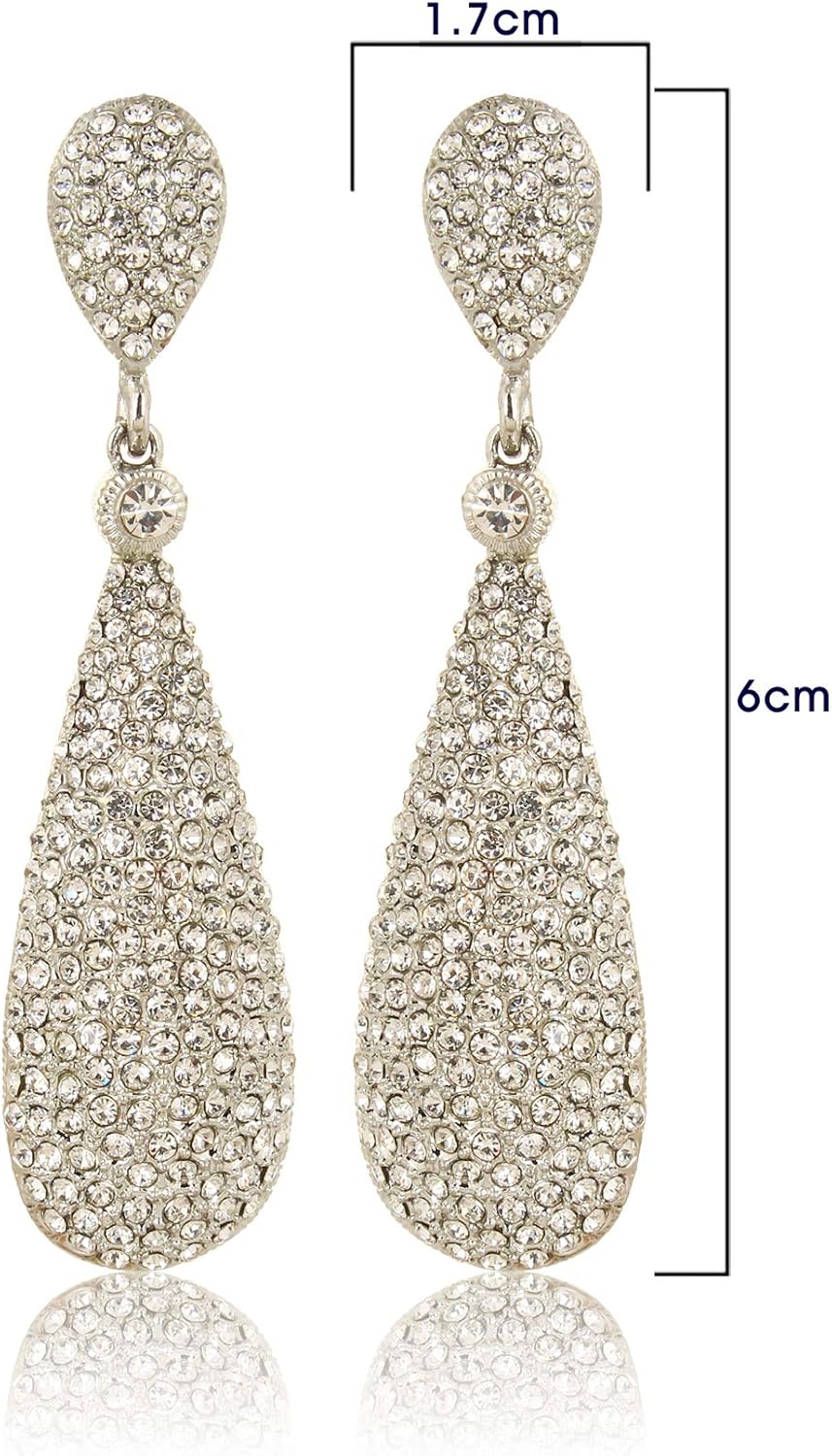 Moonstruck Costume Jewelry Women's Champagne Diamond Golden Dangle Drop Earrings - Image 5