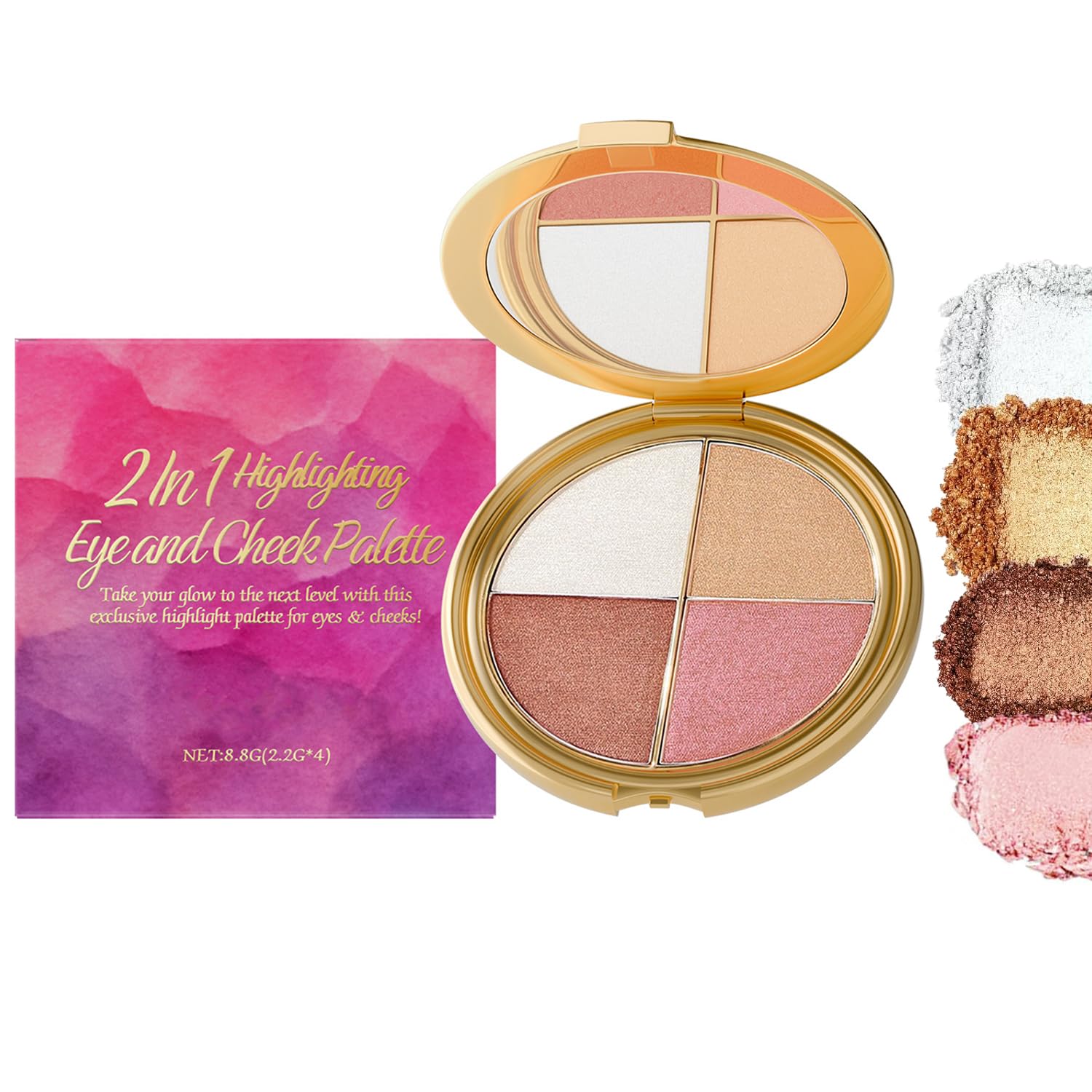 Eye & Cheek Palette - Eyeshadow and Highlighter All in One Makeup Multicolor 1