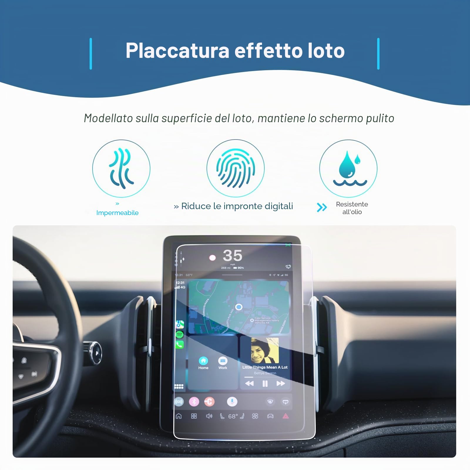 GAFAT Compatibile con Volvo EX30 2024-2026 2027 12,3" Pellicola Protettiva per Navigation, 12,3" Protettiva Vetro Temperato per Nuovo EX 30 2025 Display TouchScreen Navi GPS, Antiurto, 9H Anti-Graffio