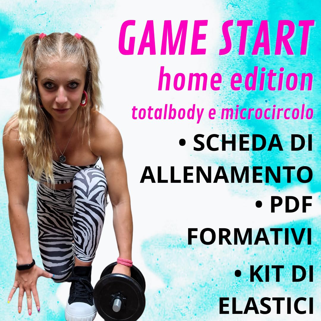 GAME START GYM Scheda di Allenamento per donne completa di set di bande elastiche | Total Body e Microcircolo