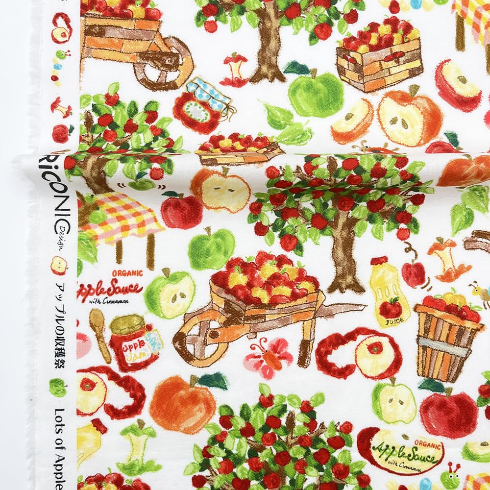 Amazon | Riconic オリジナル ファブリック「アップルの収穫祭」生地
