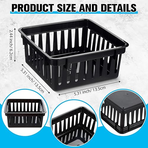 Miniatura 9 de Tatuo 24 cestas de almacenamiento para el aula, organizador de documentos, cestas de plástico para organizar pequeños contenedores de plástico,