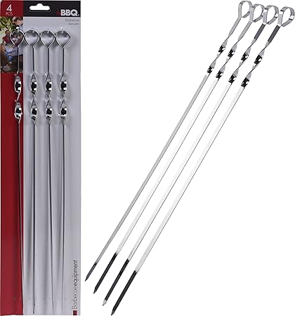Koopman BBQ Skewers Stainless Steel Set, Kebab Grill Skewers, Grill Accessories with 6 Grill Barbecue Skewers | Accessories for Gas Grill, Outdoor BBQ, Grill Bowl