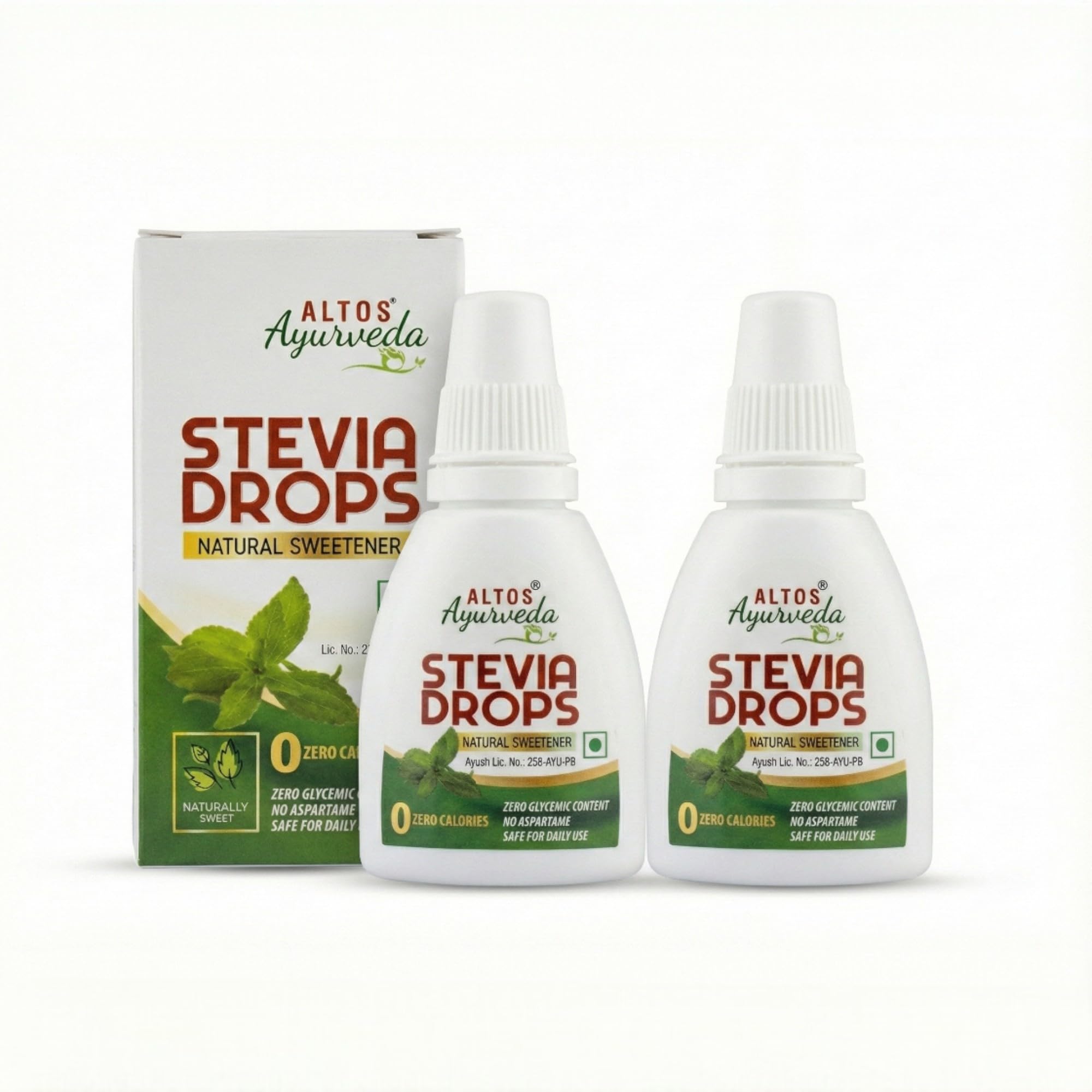 Altos Ayurveda Stevia Drops, Natural Sweetener, Zero Calories, Liquid Form, Diabetic Friendly, No Aspartame, Ayush Certified (2 X 10ML)-image-12