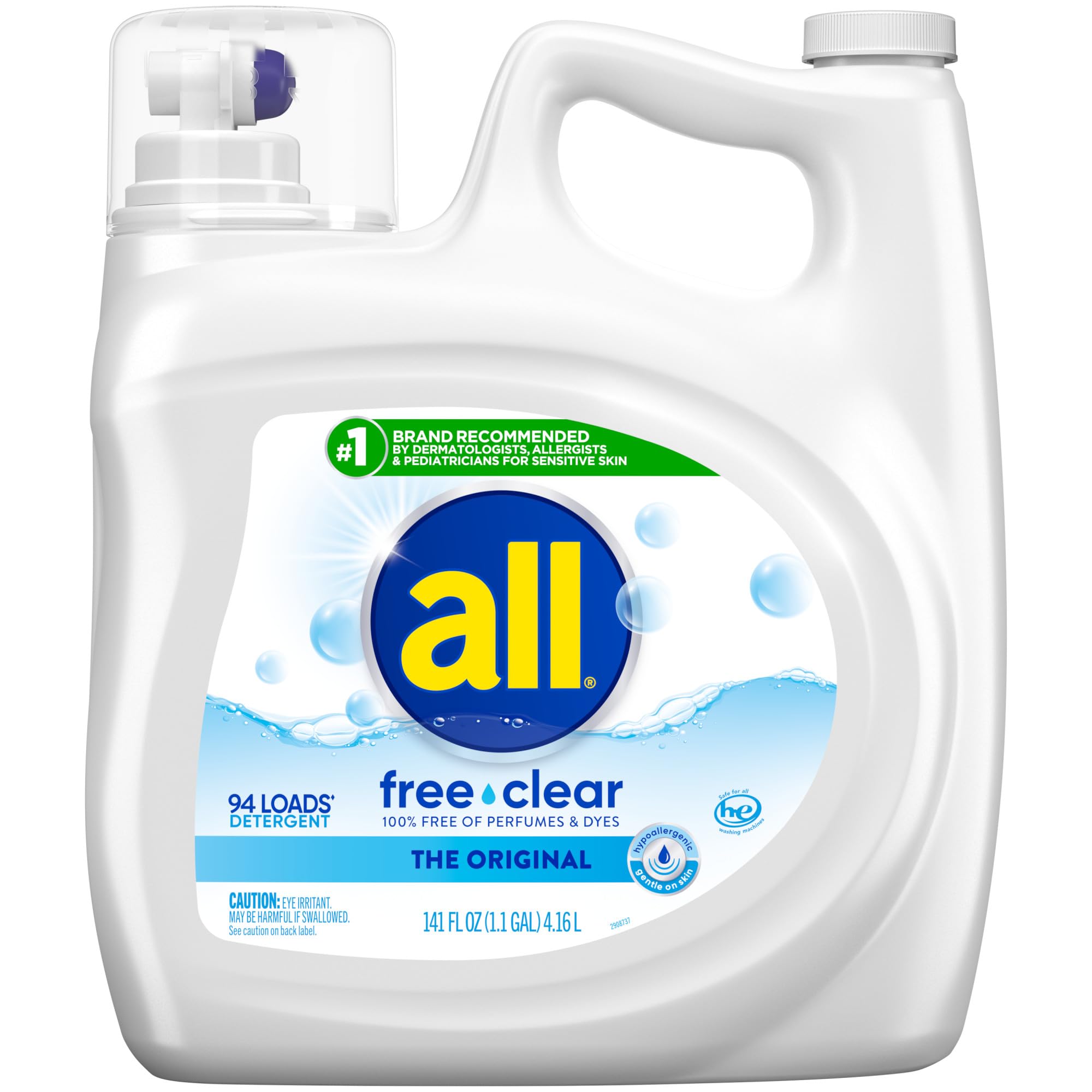 all Liquid Laundry Detergent, Stainlifters- Free & Clear - 141 oz