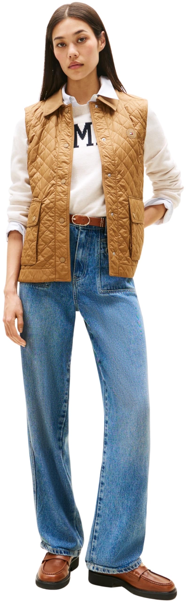 Tommy Hilfiger Donna Gilet Padded Nylon Slim Quilted Imbottito