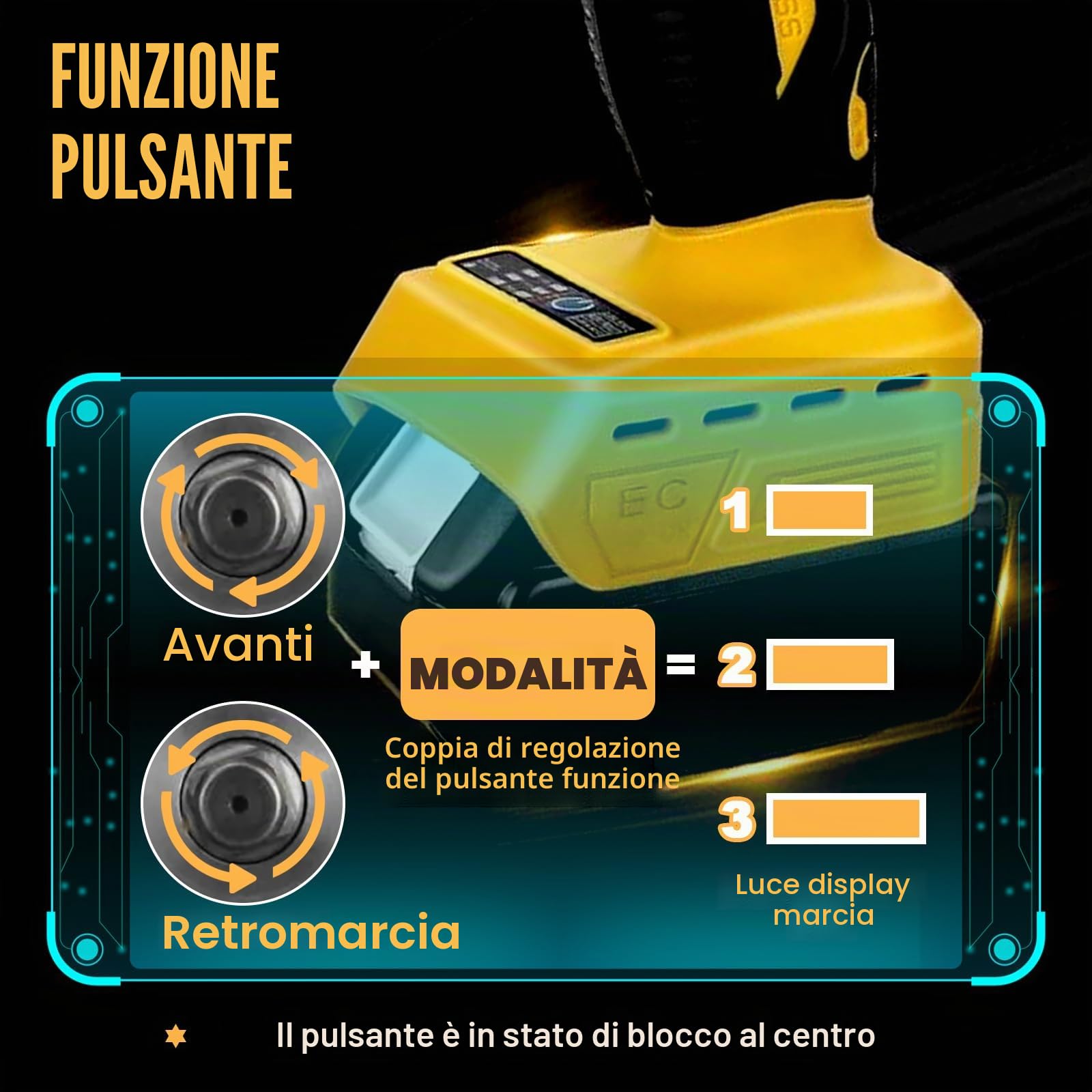 Avvitatore a Impulsi Senza Fili, 600Nm 1/2 Pollice Brushless Compatibile con Dewalt 18V 20V, Chiave Elettrica con 3 Velocità Regolabili e 12 Accessori per Auto, Mobili, Cambio Pneumatici - NO Batteria