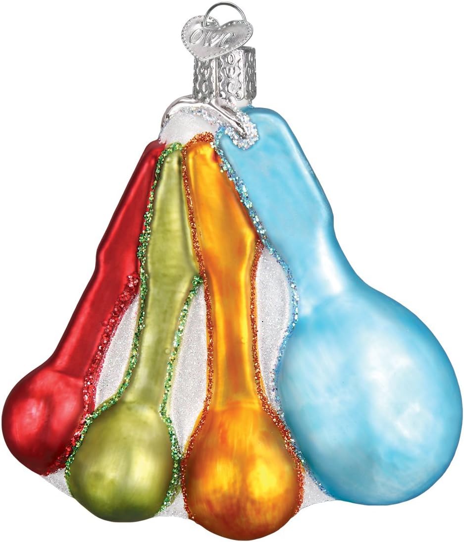 Old World Christmas Chef's Collection Glass Blown Ornaments for Christmas Tree Measuring Spoons, Model:32346 4.17 x 4.17 x 4.02 inches - Image 3