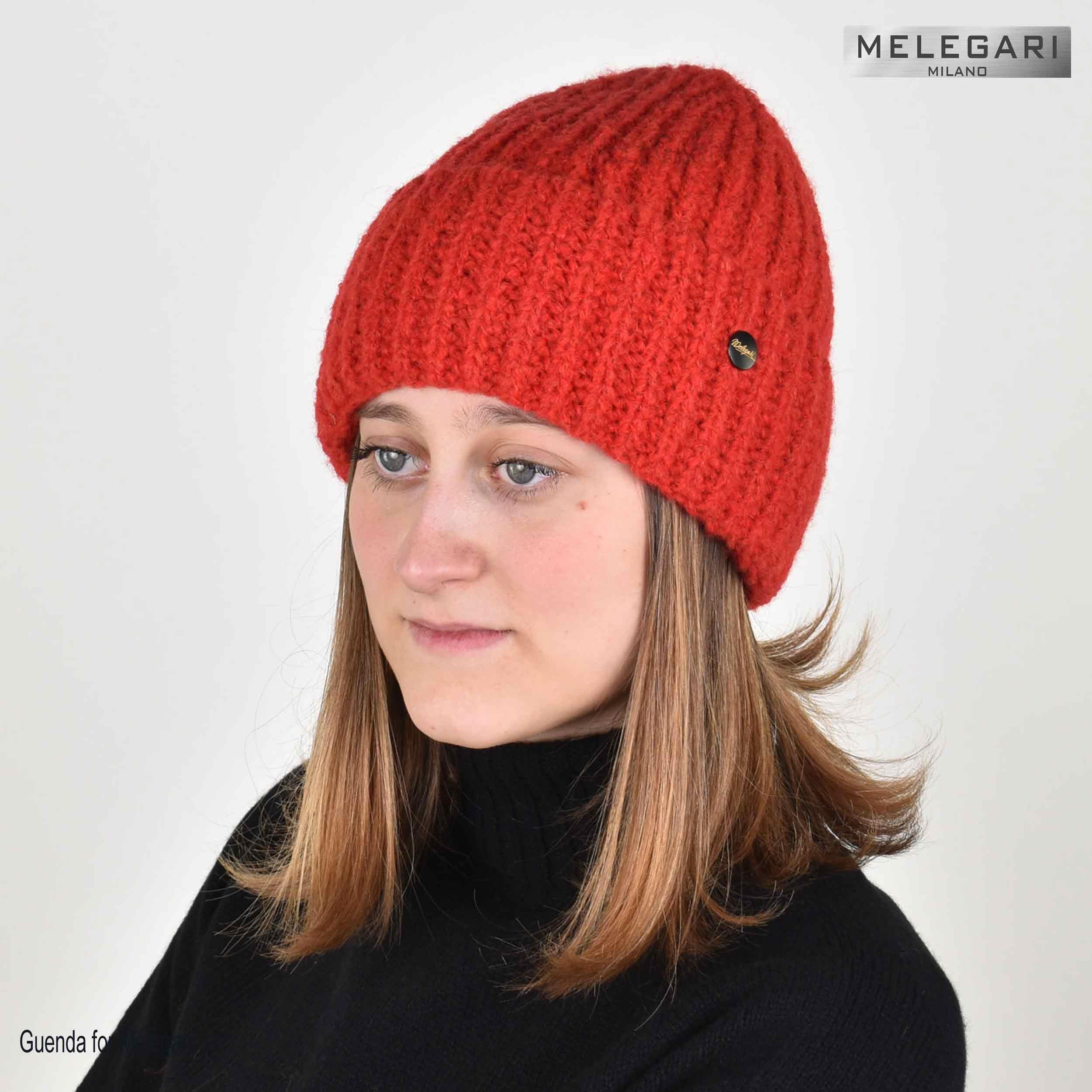 Melegari Bonnet en tricot avec revers | Beanie Marika | Mélange de laine et d'alpaga | manufacture allemande de haute qualité | Unisexe