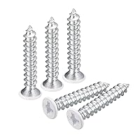 Vista 18 de uxcell Tornillos blancos ST2x4mm Tornillos autorroscantes, 100 tornillos Phillips de cabeza plana para madera para carpintería