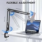 Bras de microphone,Aokeo AK-35 Support de bureau-Microphone Suspension Boom Scissoir Support de bras pour Blue Yeti, Boule de neige bleue iCE,QuadCast,Elgato