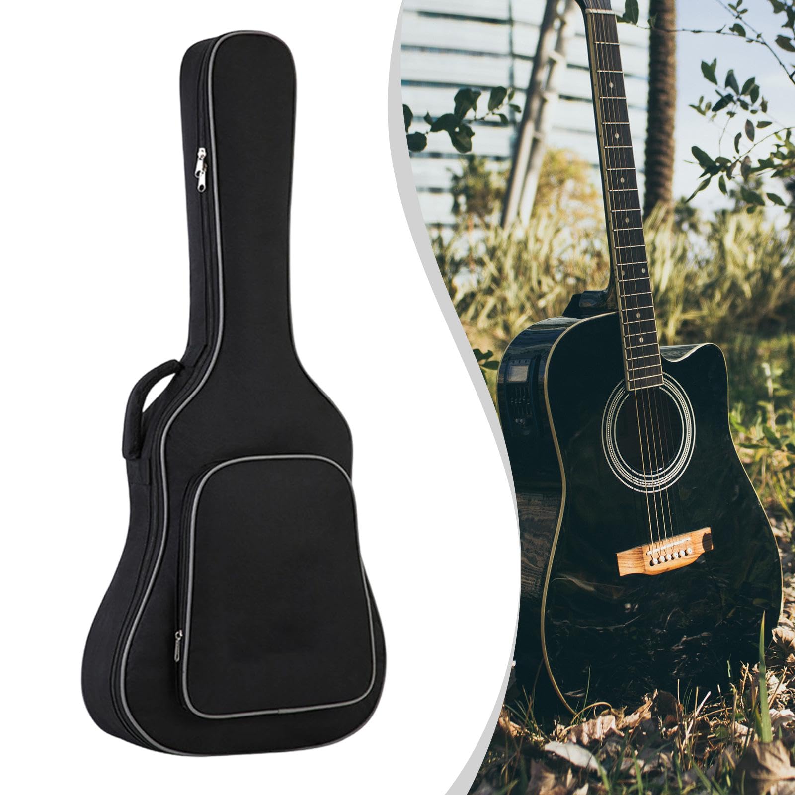 Generic Custodia per Chitarra Leggera con Spallacci Regolabili, Imbottita, Spessa 10 Mm