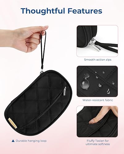 Miniatura 5 de BAGSMART Organizador de cables de viaje para electrónicos, bolsa de cables acolchada de doble capa esencial para mujeres, organizador técnico para