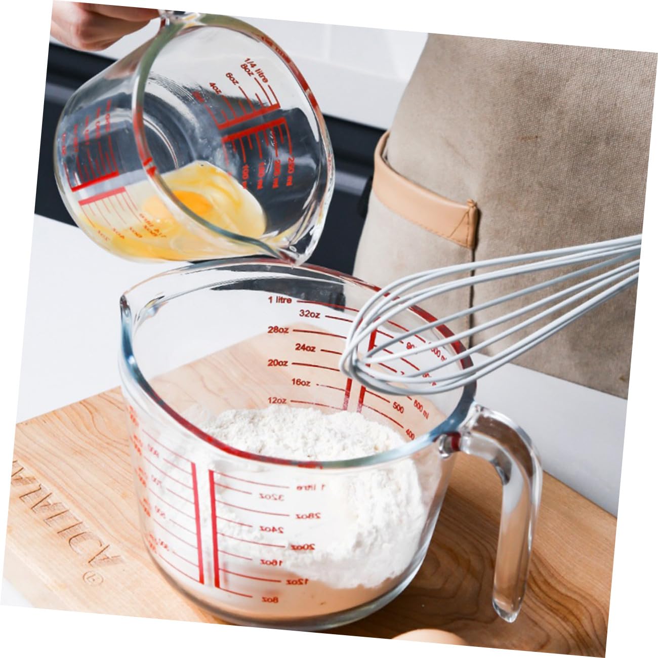 POPETPOP Tasse à Mesurer Graduation Précise Facile à Nettoyer en Verre Trempé Ronde 1pc Cuisine Boulangerie pour Usage Domestique