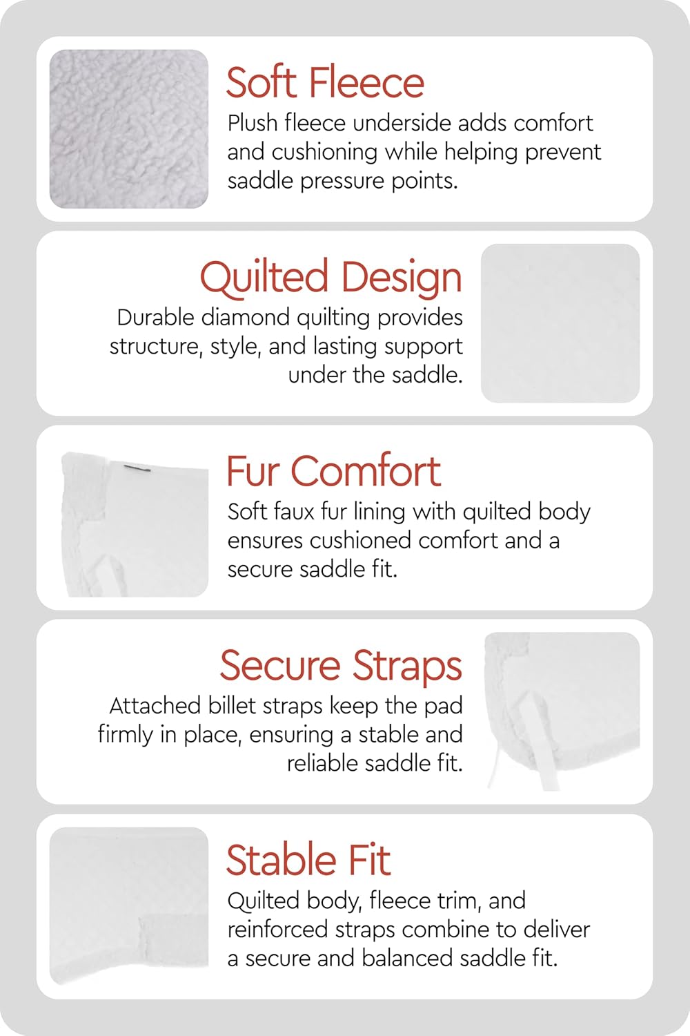 HORZE Fur Half Pad | Durable, Breathable, Non-Slip Correction Saddle Pad