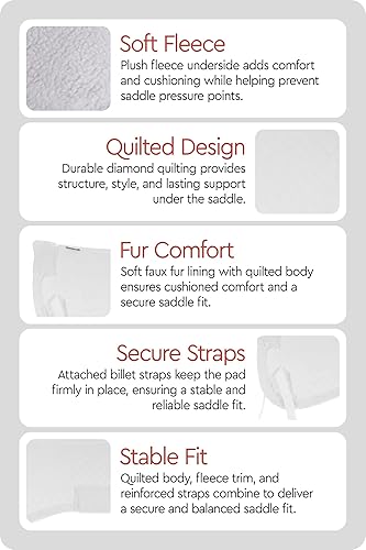 Miniatura 6 de HORZE Fur Half Pad  Durable, Breathable, Non-Slip Correction Saddle Pad