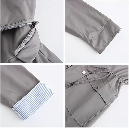 Miniatura 6 de MODFUL Chubasquero impermeable para mujer, chaqueta impermeable con capucha ligera
