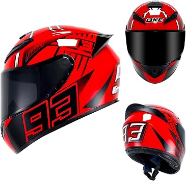 Motorcycle Helmet Racing Motocross Helmets Full Face Helmet with Internal Tinted Visor & DOT Approved for Moped ATV Cruiser Scooter