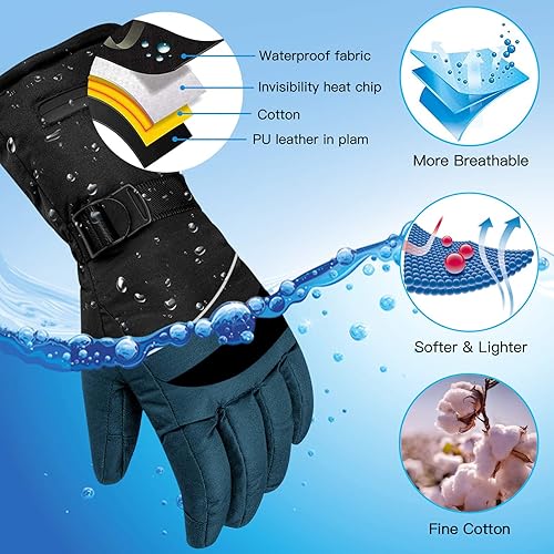 Miniatura 4 de Guantes térmicos, 3 temperaturas de calefacción ajustables y recargables, guantes de invierno para hombres y mujeres, guantes de invierno con