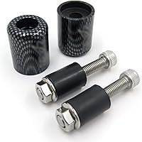 Vista 4 de HONGK - Extremos de barra de mano de fibra de carbono para motocicleta compatibles con Kawasak Ninja 250 500 ZX600 ZX6 636 ZZR600 ZX6R ZX6RR 650R