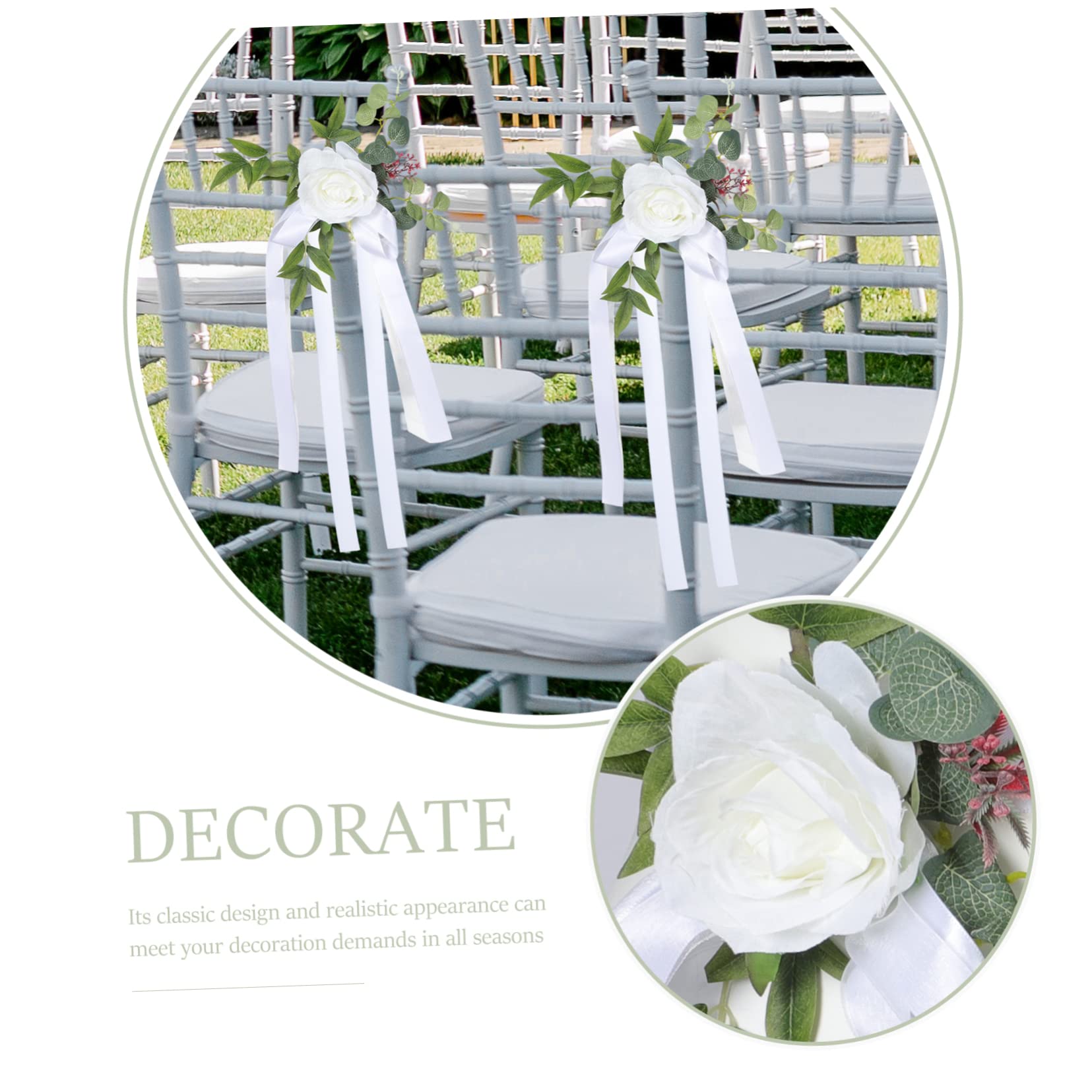 ifundom 4 Stücke Stuhl Decor Hochzeit Zubehör Szene Layout Ornament Weiche Band Einfach Zu Befestigen Hochzeit